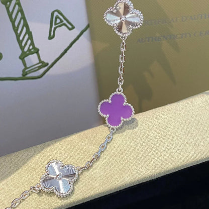 [Royal&Vicky]LUCKY CLOVER 5-MOTIF BRACELET - VIOLET COLLECTION