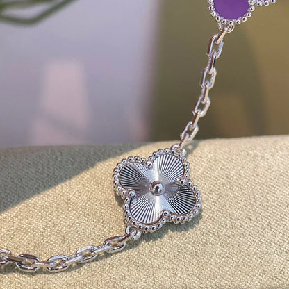 [Royal&Vicky]LUCKY CLOVER 5-MOTIF BRACELET - VIOLET COLLECTION