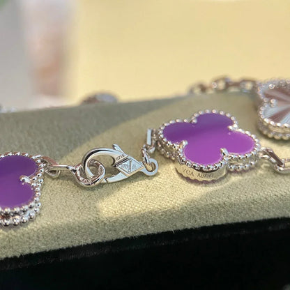 [Royal&Vicky]LUCKY CLOVER 5-MOTIF BRACELET - VIOLET COLLECTION