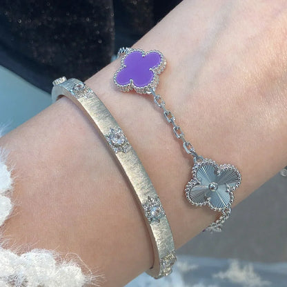 [Royal&Vicky]LUCKY CLOVER 5-MOTIF BRACELET - VIOLET COLLECTION