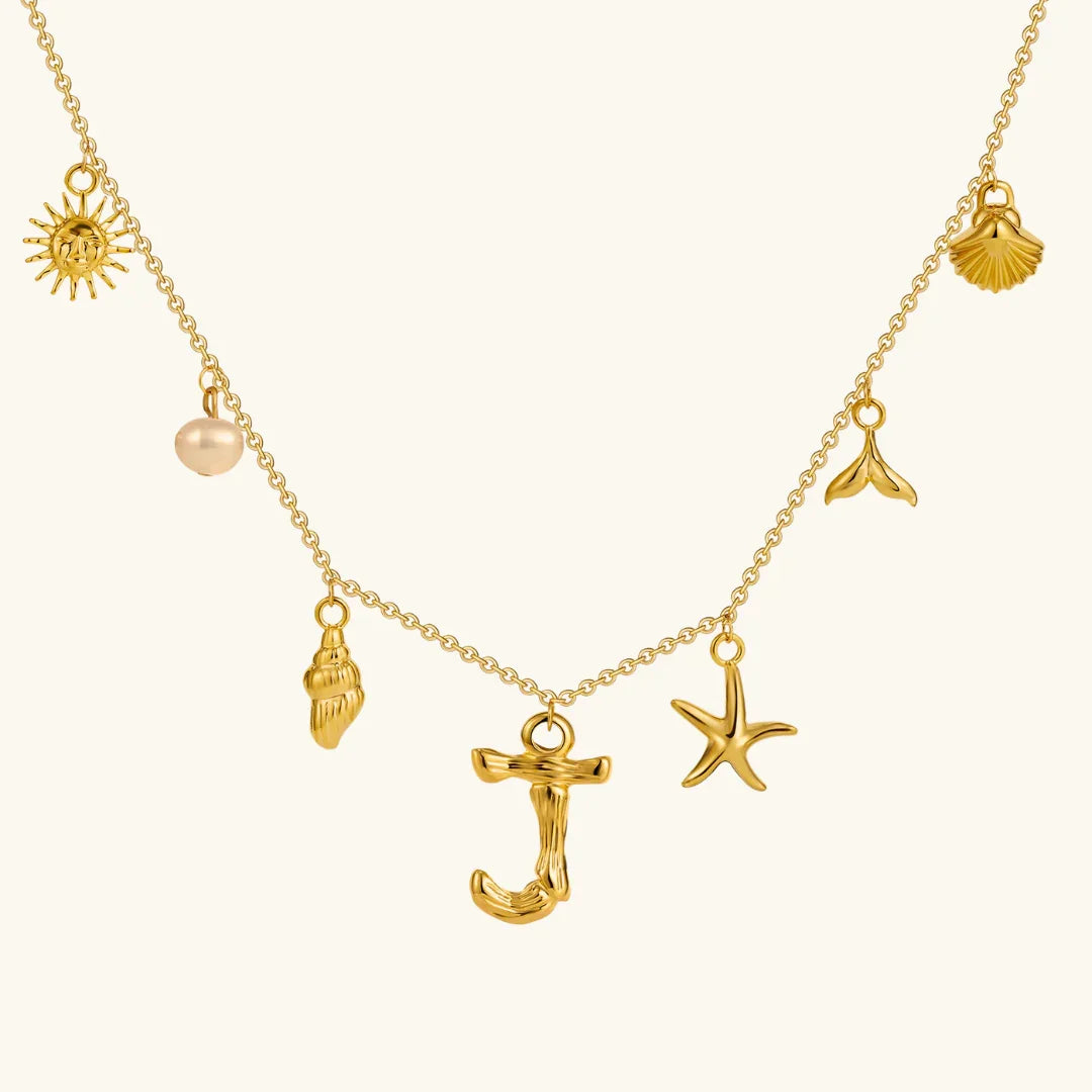 [Royal&Vicky]Avaria Ocean Initial Necklace