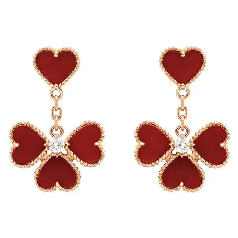 [Royal&Vicky]SWEET CLOVER CARNELIAN EARRINGS