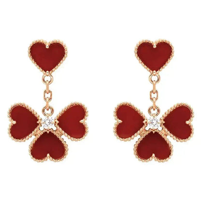 [Royal&Vicky]SWEET CLOVER CARNELIAN EARRINGS