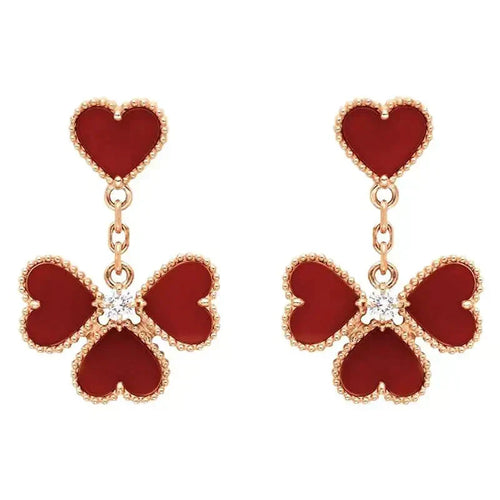 [Royal&Vicky]SWEET CLOVER CARNELIAN EARRINGS