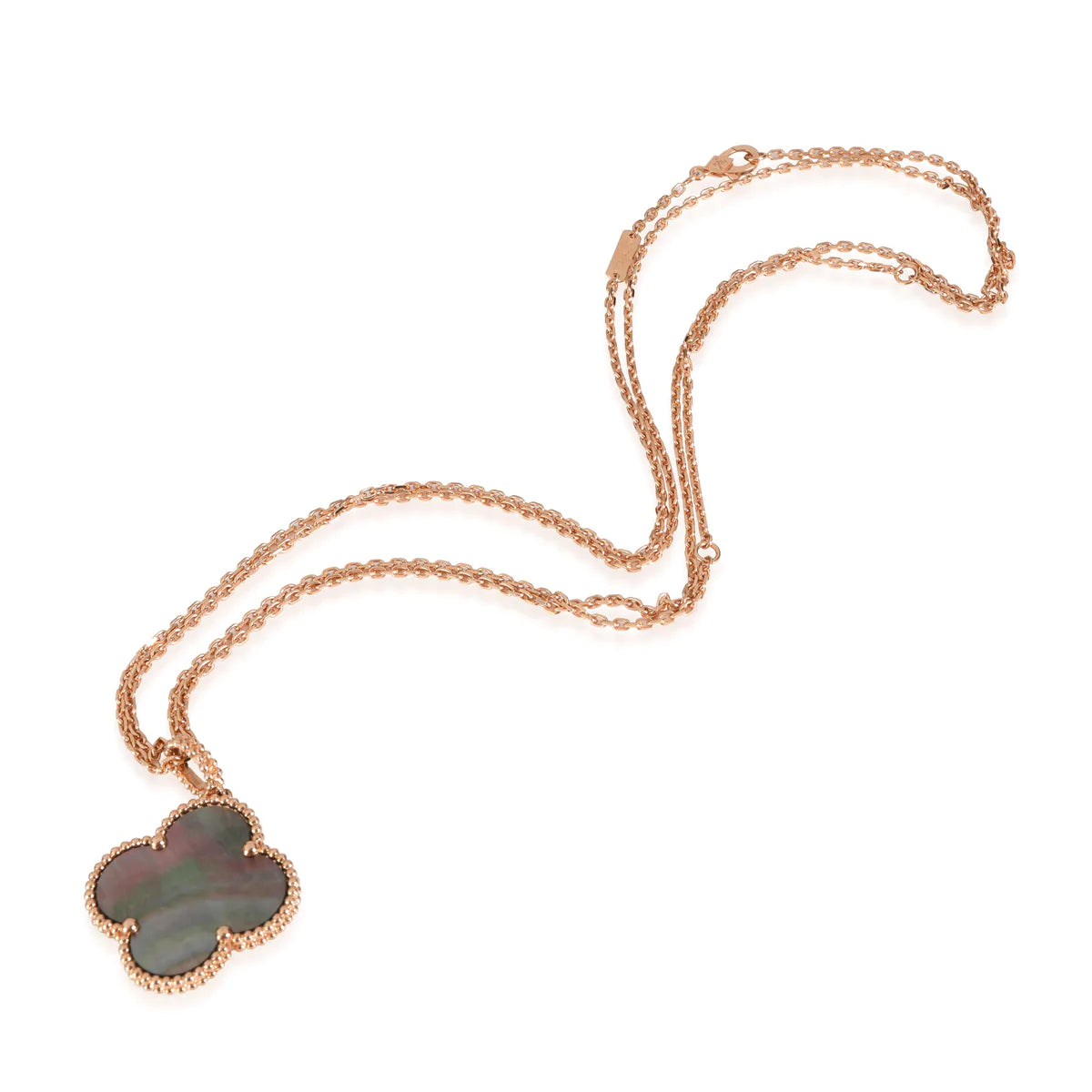 [Royal&Vicky]CLOVER 25MM GOLD DARK MOP BIG CLOVER NECKLACE