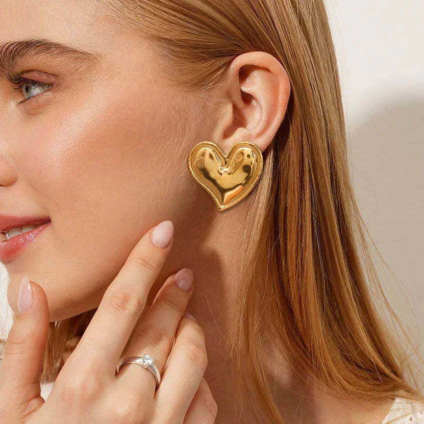 [Royal&Vicky]Liora Gold Heart Earrings