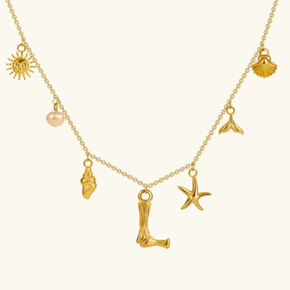 [Royal&Vicky]Avaria Ocean Initial Necklace