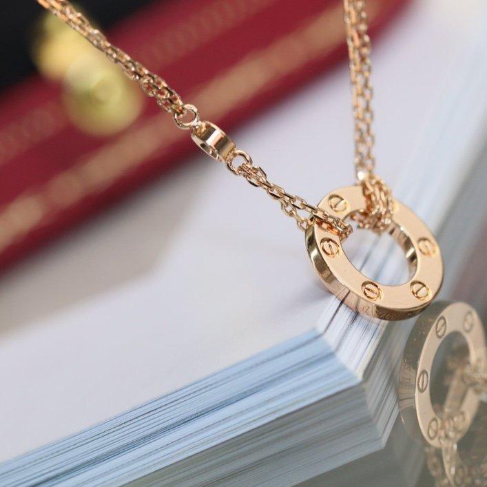 [Royal&Vicky]LOVE NECKLACE ADJUSTABLE ROSE GOLD 2 DIAMOND