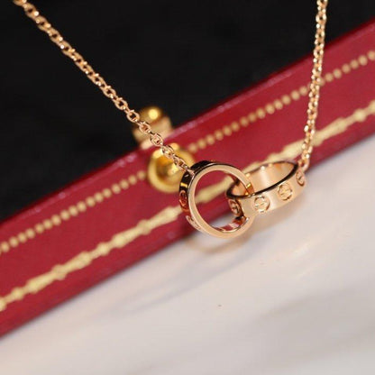 [Royal&Vicky]LOVE NECKLACE PINK GOLD AND SILVER