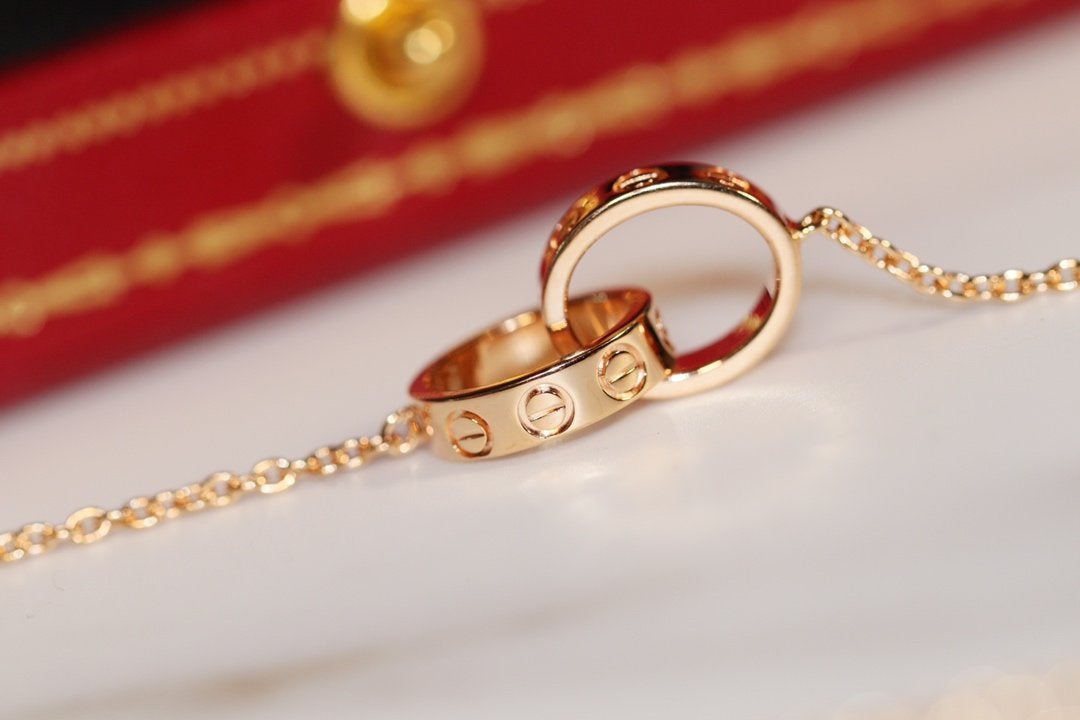 [Royal&Vicky]LOVE NECKLACE PINK GOLD AND SILVER