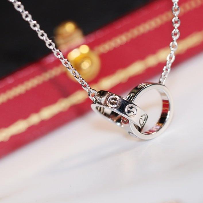 [Royal&Vicky]LOVE NECKLACE PINK GOLD AND SILVER