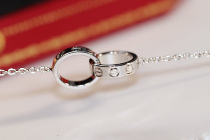 [Royal&Vicky]LOVE NECKLACE PINK GOLD AND SILVER