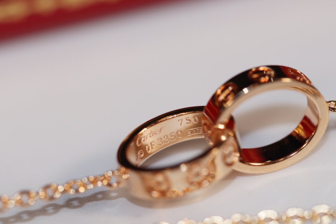 [Royal&Vicky]LOVE NECKLACE PINK GOLD AND SILVER