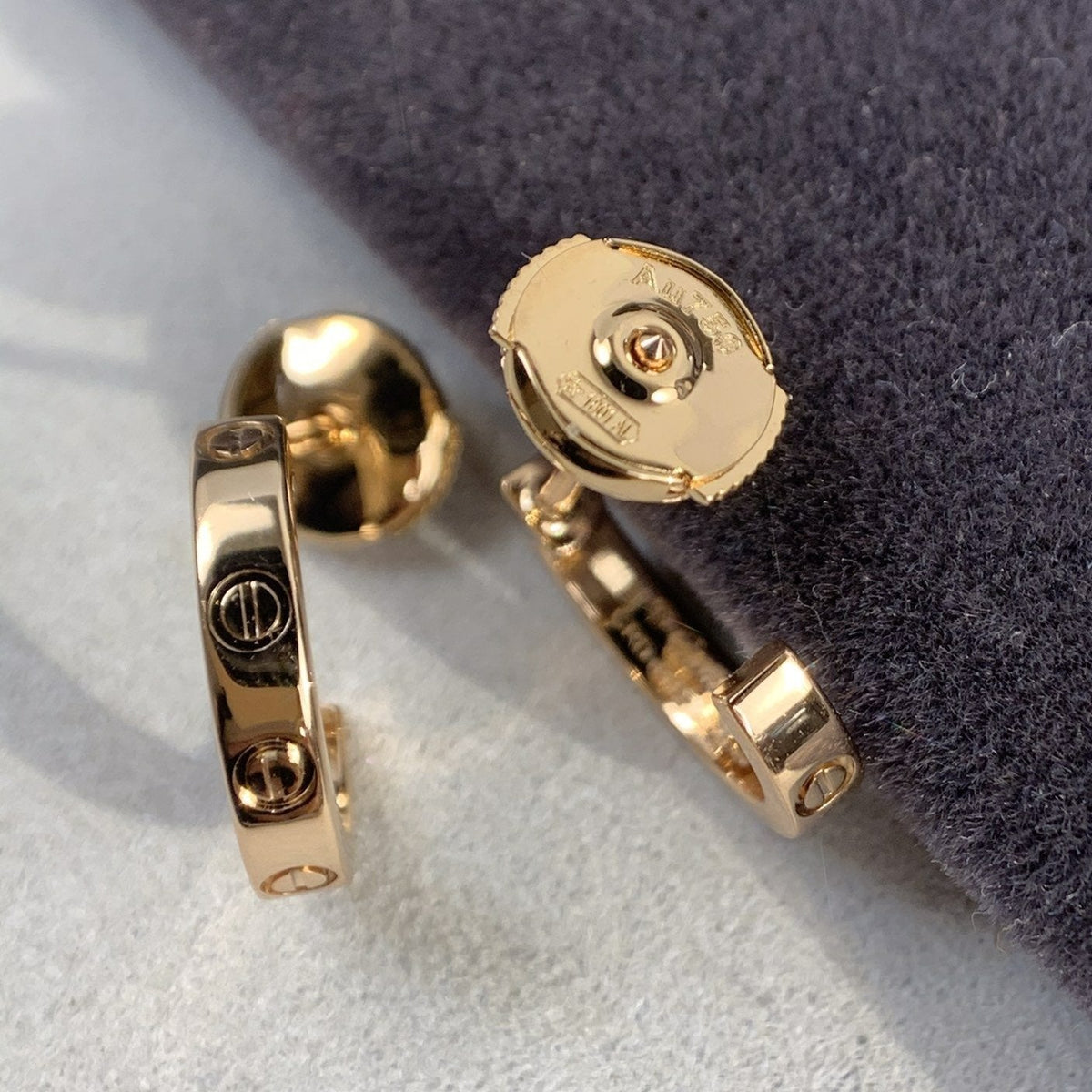 [Royal&Vicky]LOVE EARRINGS 2.65MM PINK GOLD