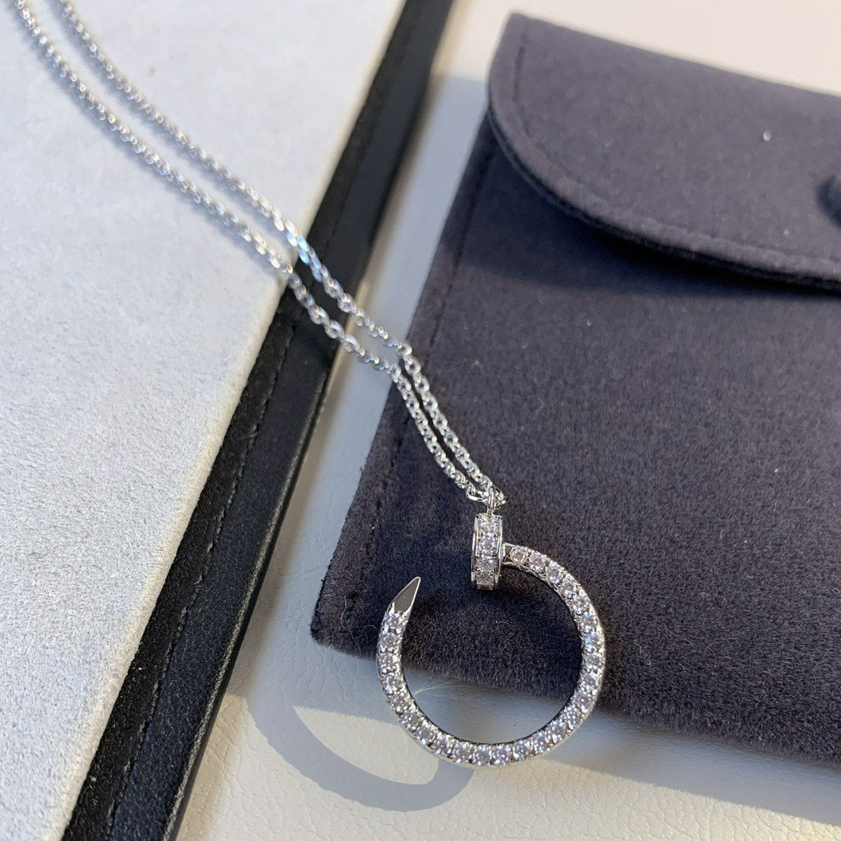 [Royal&Vicky]JUSTE NECKLACE SILVER DIAMONDS