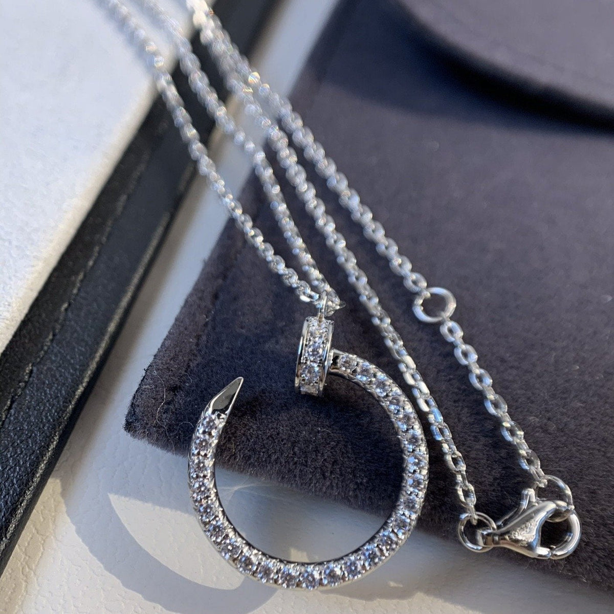 [Royal&Vicky]JUSTE NECKLACE SILVER DIAMONDS