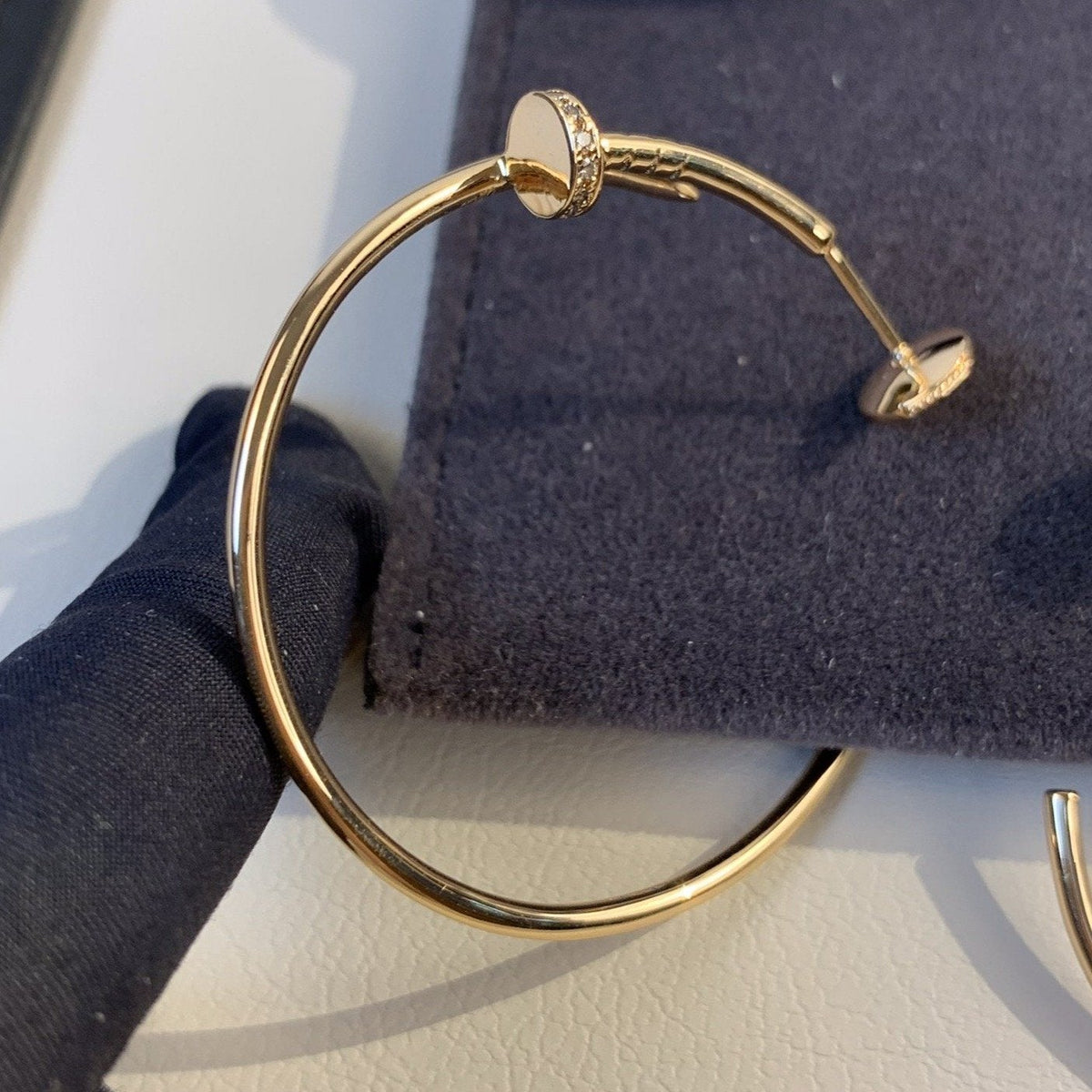[Royal&Vicky]JUSTE EARRINGS GOLD DIAMONDS 1.8MM