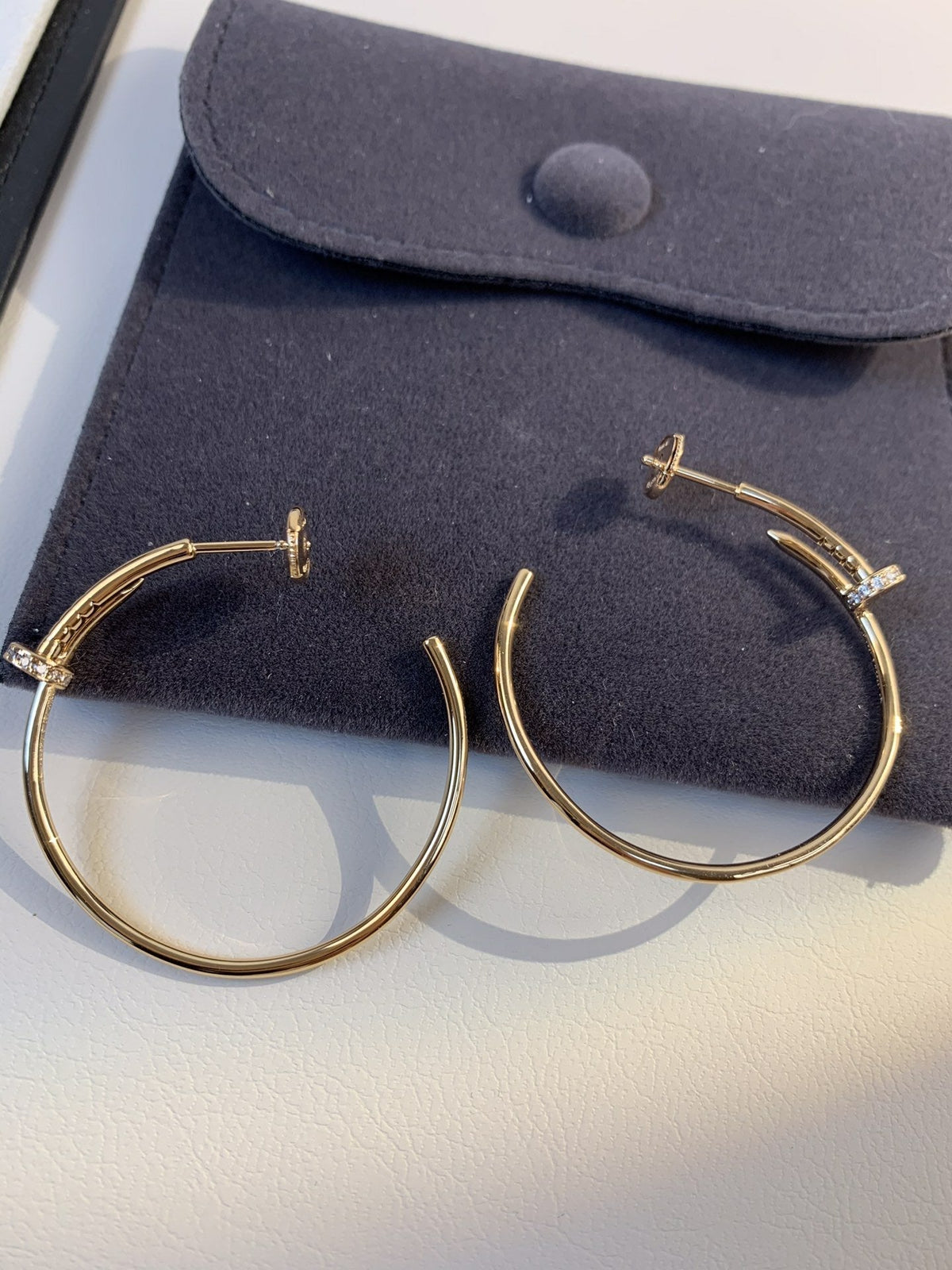[Royal&Vicky]JUSTE EARRINGS GOLD DIAMONDS 1.8MM