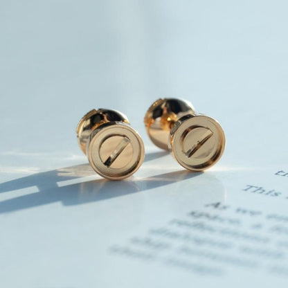 [Royal&Vicky]LOVE EARRINGS PINK GOLD 10MM