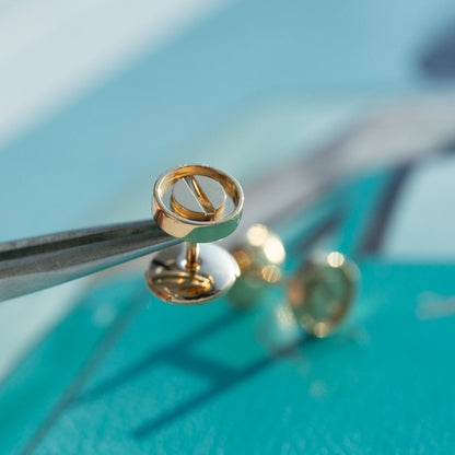 [Royal&Vicky]LOVE EARRINGS PINK GOLD 10MM