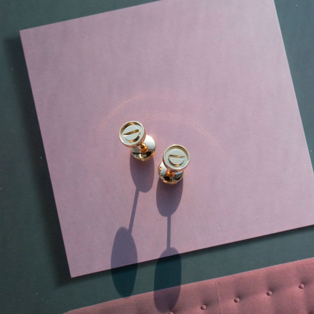 [Royal&Vicky]LOVE EARRINGS PINK GOLD 10MM