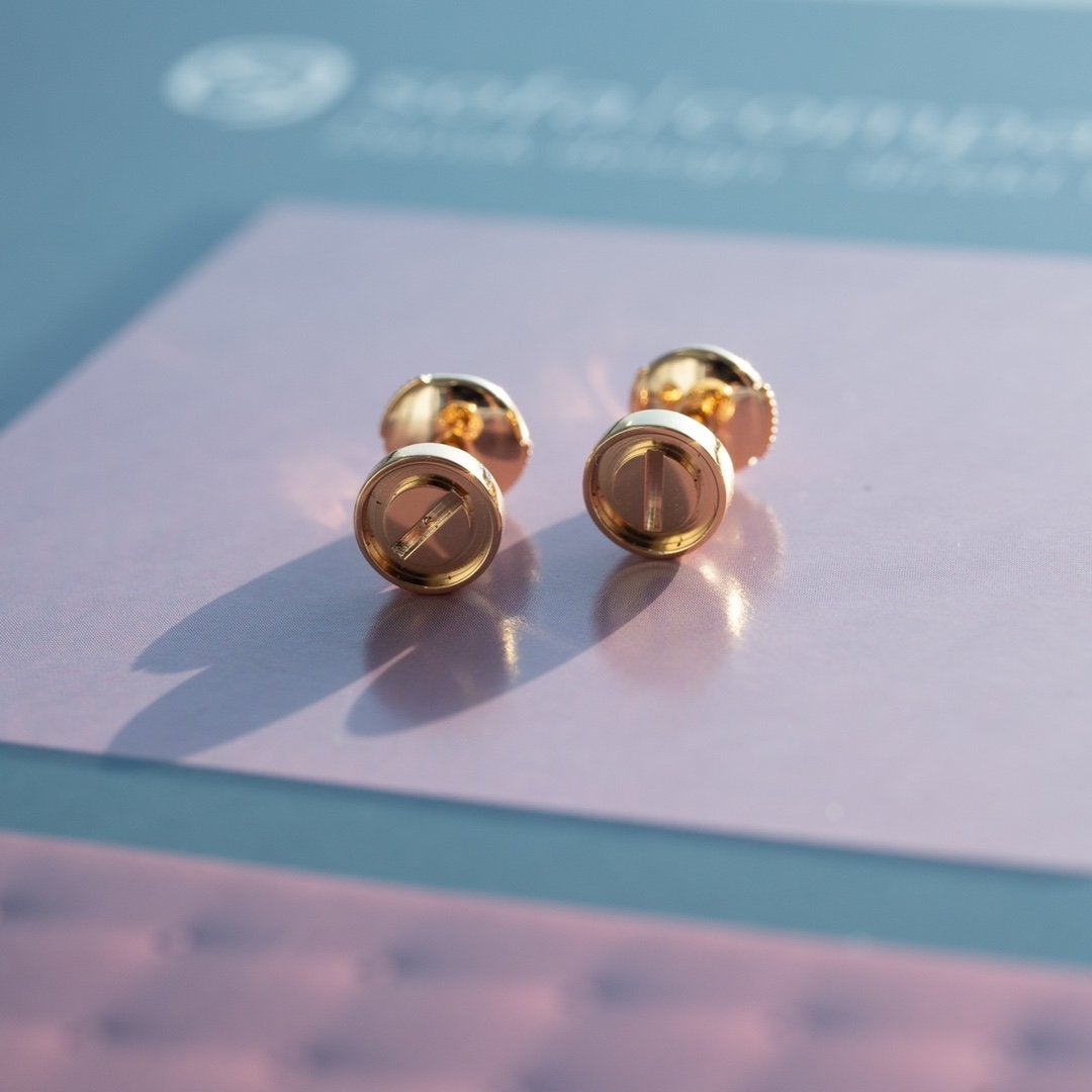 [Royal&Vicky]LOVE EARRINGS PINK GOLD 10MM