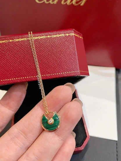 [Royal&Vicky]AMULETTE ROSE GOLD MALACHITE NECKLACE