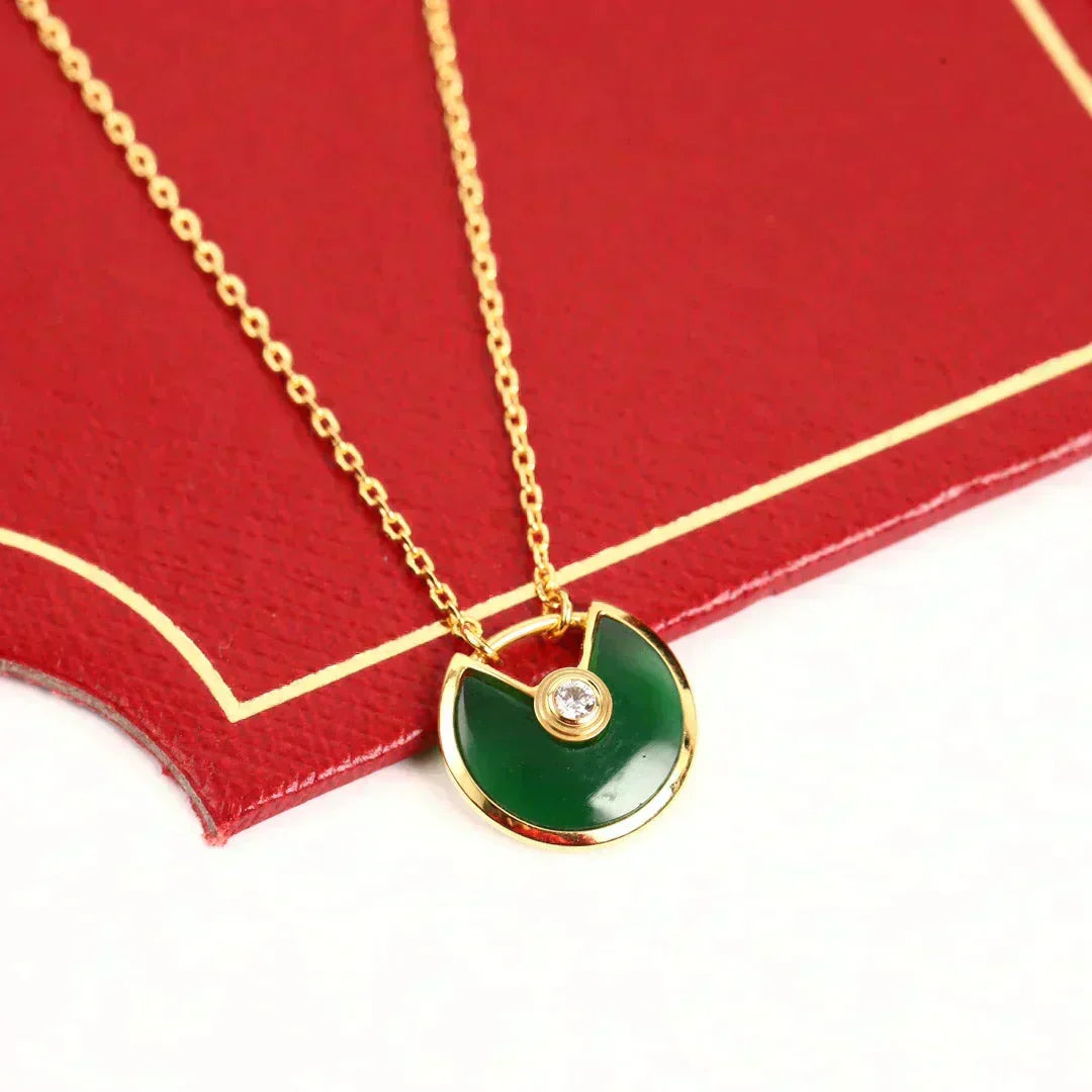 [Royal&Vicky]AMULETTE GOLD MALACHITE NECKLACE
