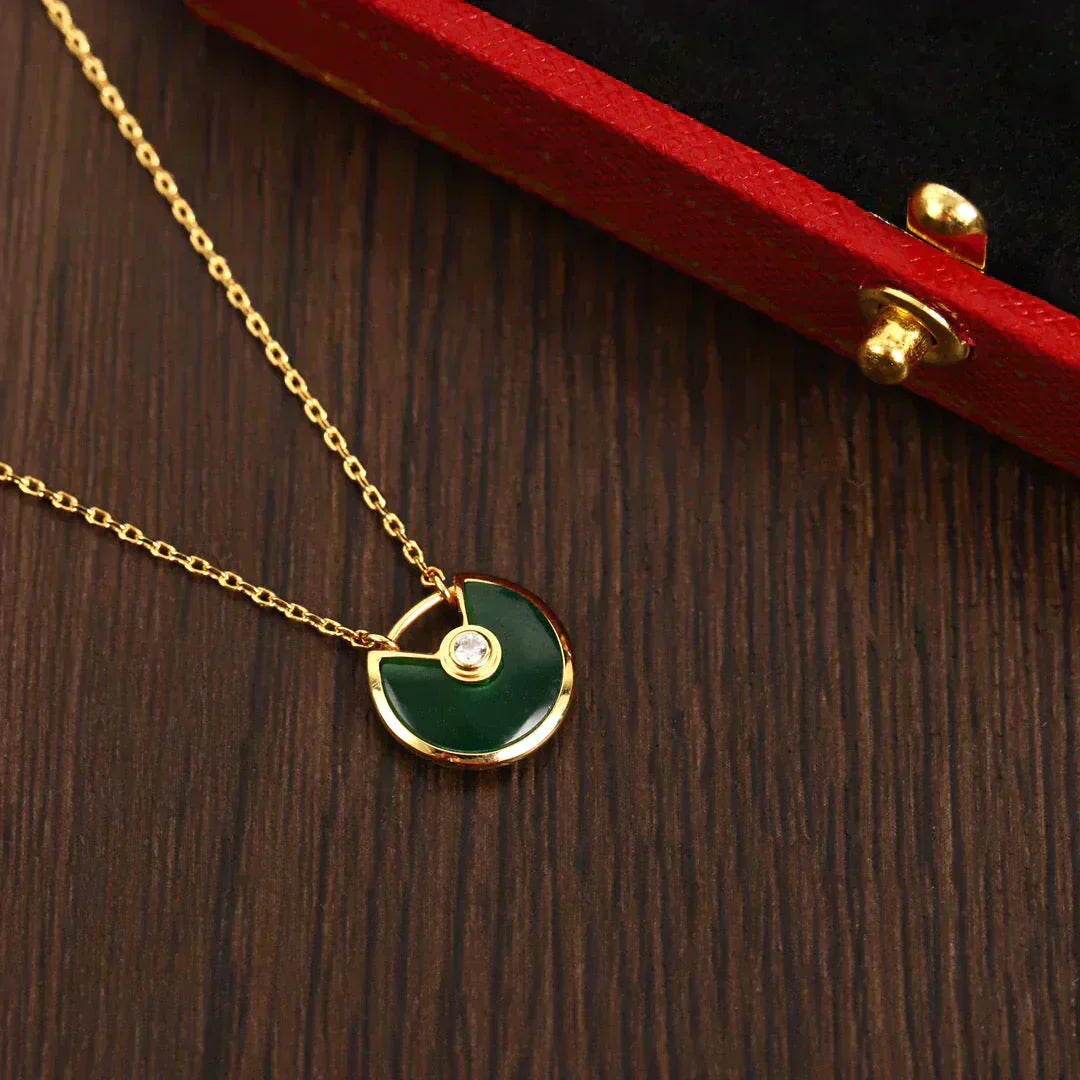 [Royal&Vicky]AMULETTE GOLD MALACHITE NECKLACE