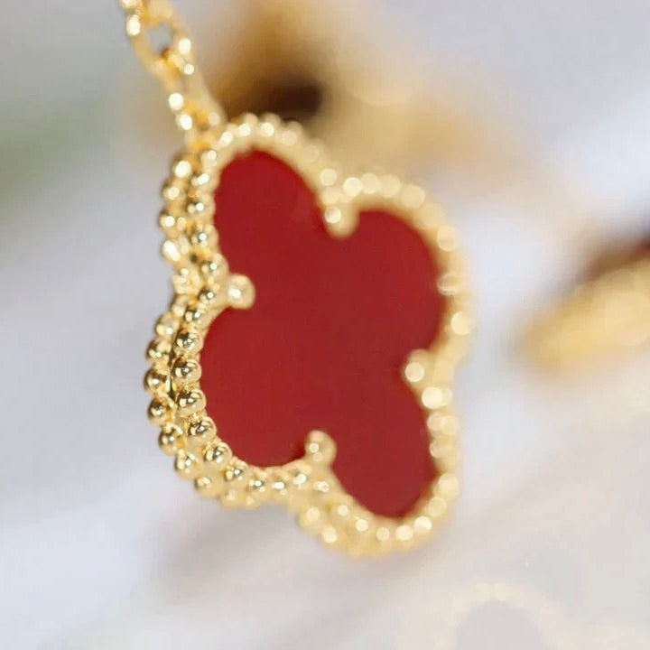 [Royal&Vicky]CLOVER  2 MOTIF  TIGER EYE CARNELIAN EARRINGS