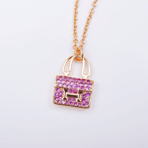 [Royal&Vicky]CONSTANCE PEDANT PURPLE DIAMOND NECKLACE