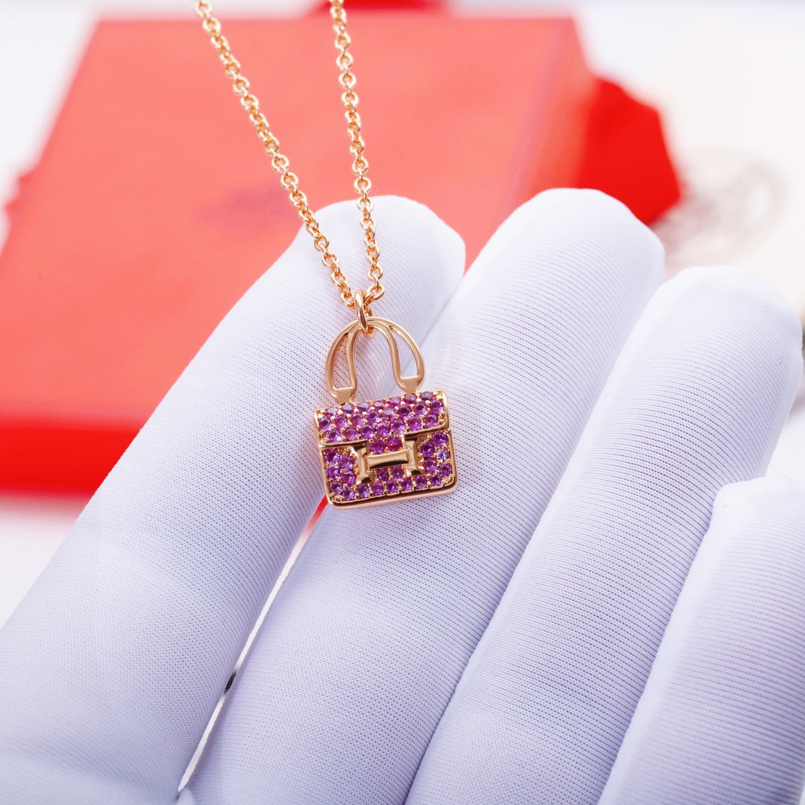 [Royal&Vicky]CONSTANCE PEDANT PURPLE DIAMOND NECKLACE