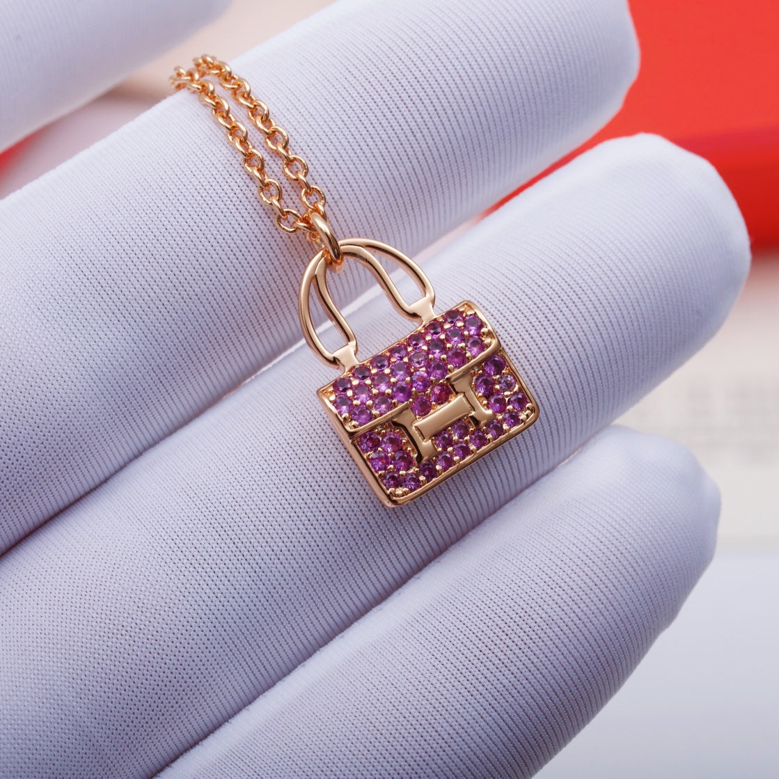 [Royal&Vicky]CONSTANCE PEDANT PURPLE DIAMOND NECKLACE