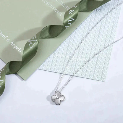 [Royal&Vicky]CLOVER  15MM DIAMOND LASER NECKLACE SILVER