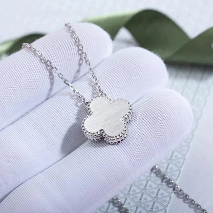 [Royal&Vicky]CLOVER  15MM DIAMOND LASER NECKLACE SILVER