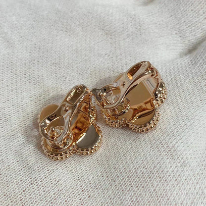 [Royal&Vicky]CLOVER MEDIUM 1 MOTIFS CARNELIAN  DIAMOND earrings