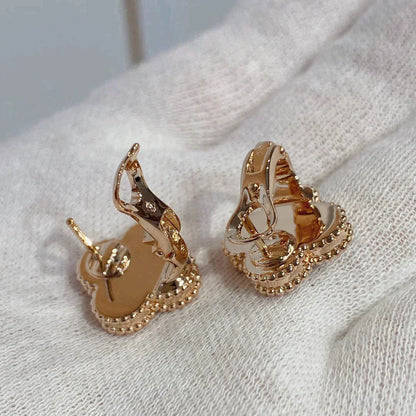 [Royal&Vicky]CLOVER MEDIUM 1 MOTIFS CARNELIAN  DIAMOND earrings