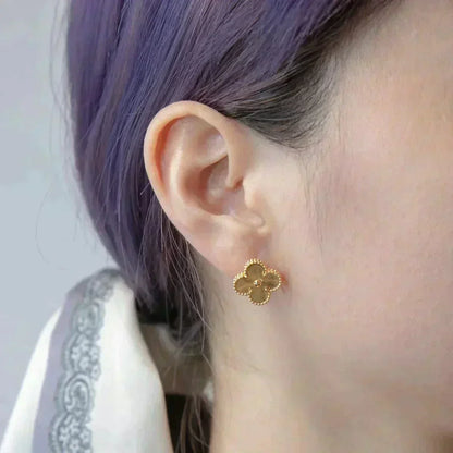 [Royal&Vicky]CLOVER MEDIUM 1 MOTIFS LASER EARRINGS
