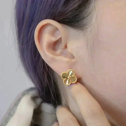[Royal&Vicky]CLOVER MEDIUM 1 MOTIFS LASER EARRINGS