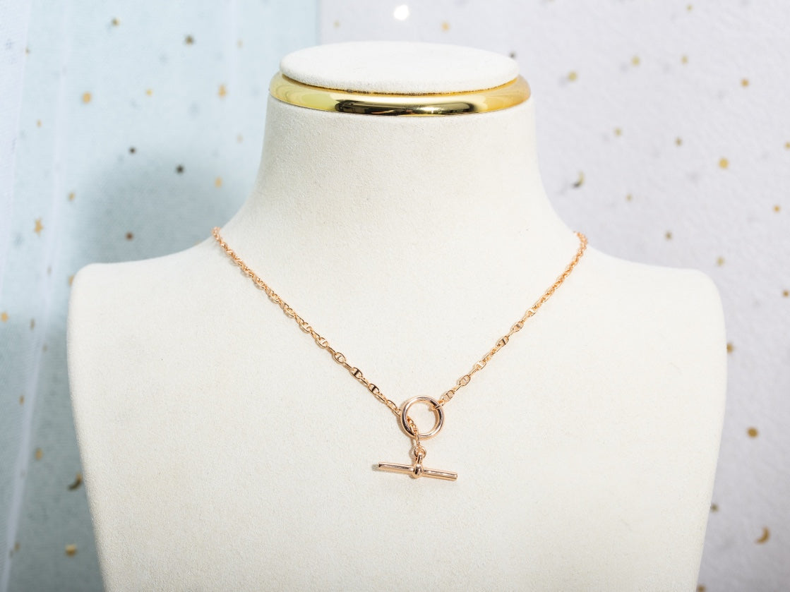 [Royal&Vicky]ECHAPPEE NECKLACE PINK GOLD