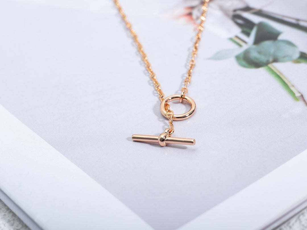 [Royal&Vicky]ECHAPPEE NECKLACE PINK GOLD