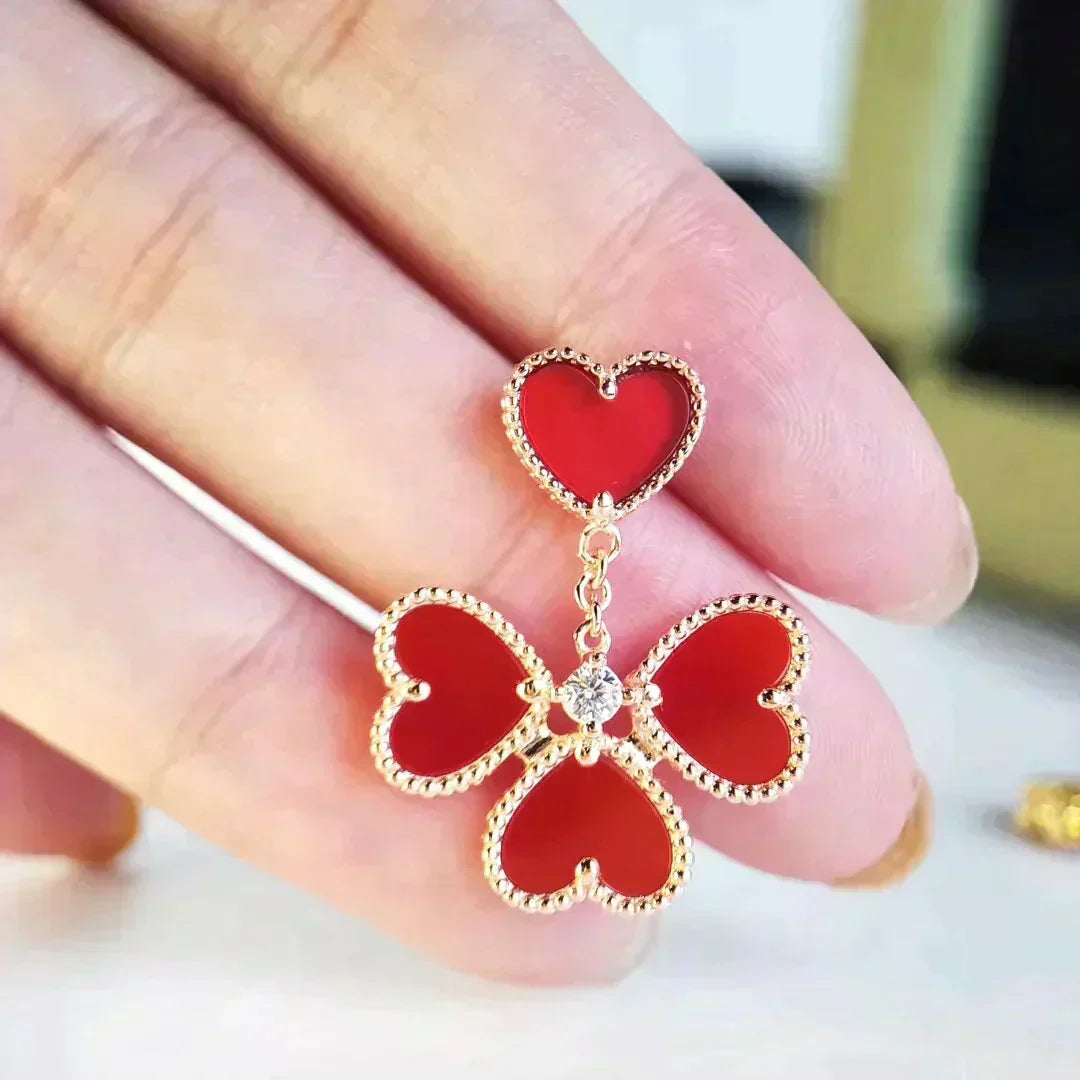 [Royal&Vicky]SWEET CLOVER CARNELIAN EARRINGS