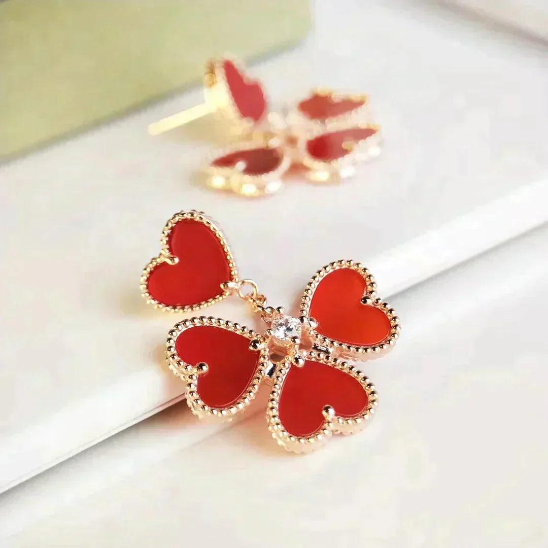 [Royal&Vicky]SWEET CLOVER CARNELIAN EARRINGS