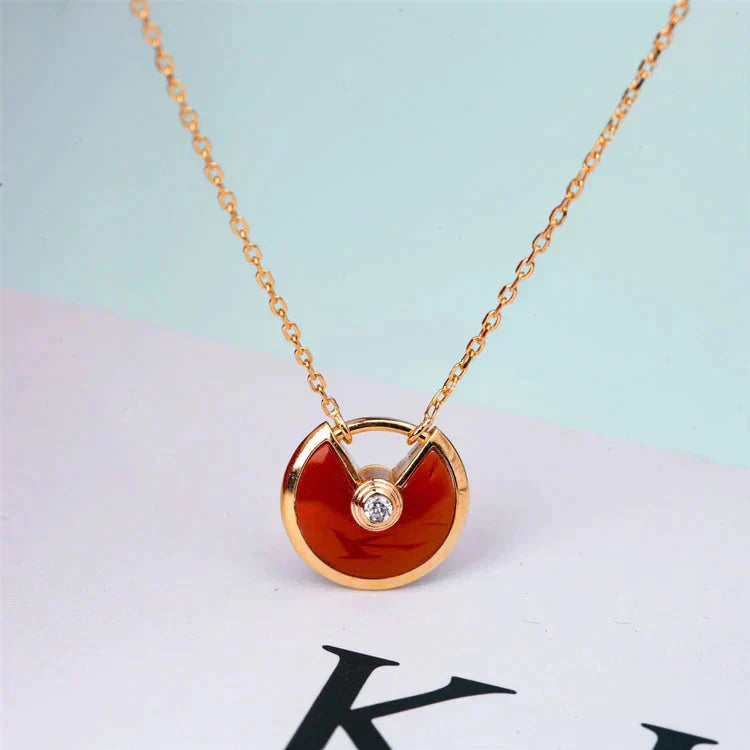 [Royal&Vicky]AMULETTE GOLD CARNELIAN ONYX NECKLACE