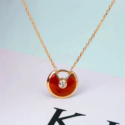 [Royal&Vicky]AMULETTE GOLD CARNELIAN ONYX NECKLACE