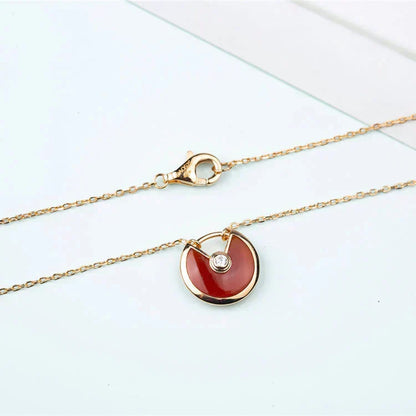 [Royal&Vicky]AMULETTE GOLD CARNELIAN ONYX NECKLACE