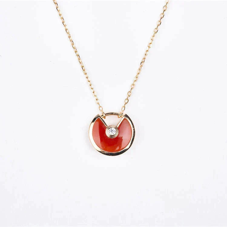 [Royal&Vicky]AMULETTE GOLD CARNELIAN ONYX NECKLACE