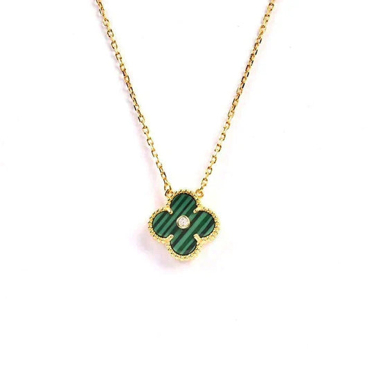 [Royal&Vicky]CLOVER 15MM DIAMOND TURQUOISE NECKLACE