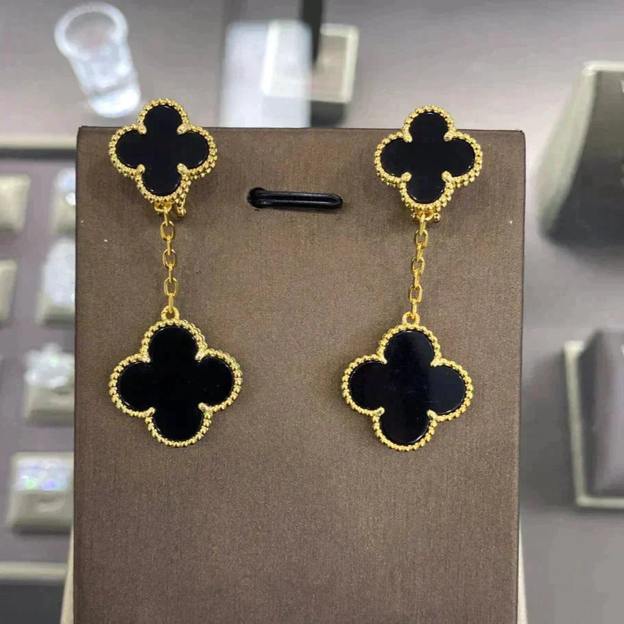 [Royal&Vicky]CLOVER 2 MOTIFS  EARRINGS (MULTIPLE CHOICESC