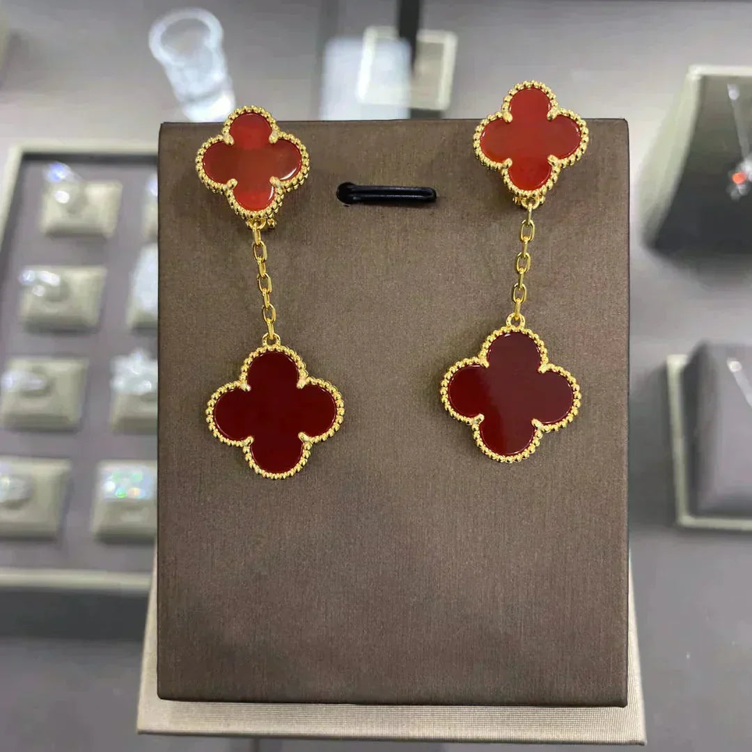 [Royal&Vicky]CLOVER 2 MOTIFS  EARRINGS (MULTIPLE CHOICESC